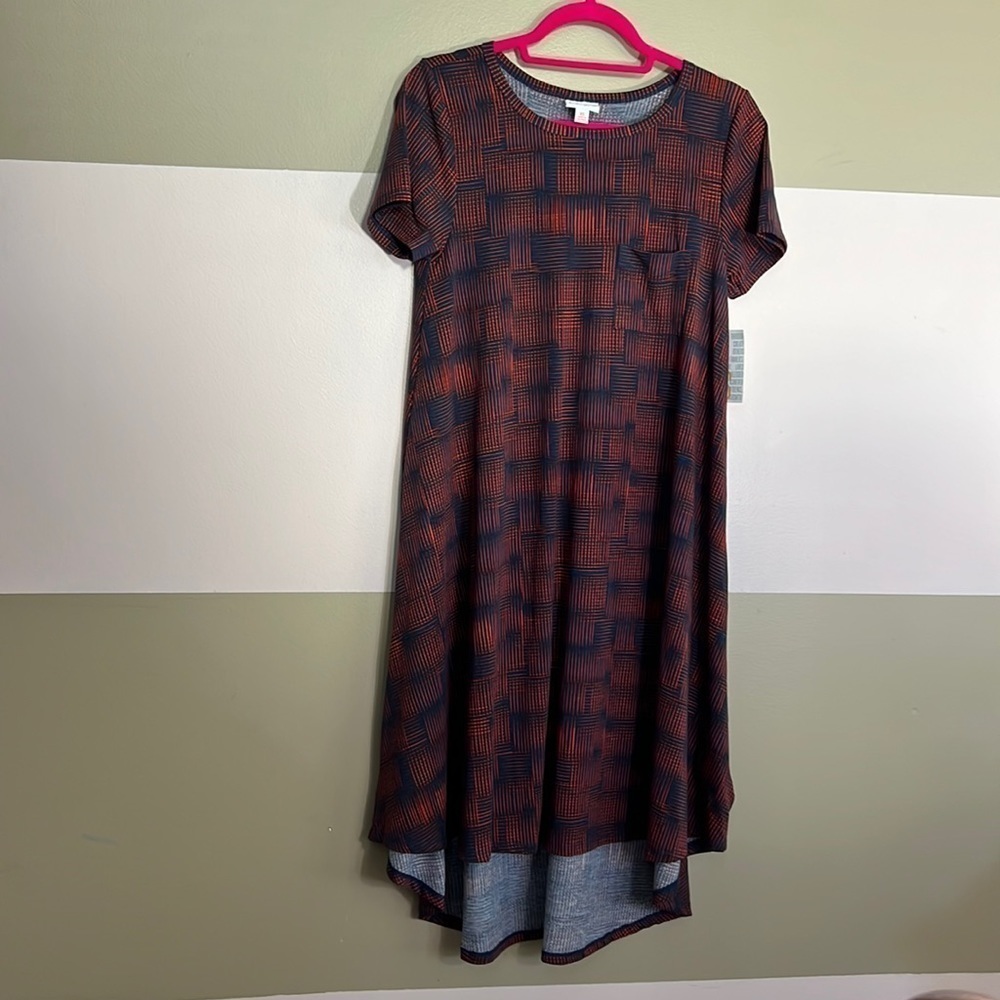 LuLaRoe Red & Blue Carly Dress